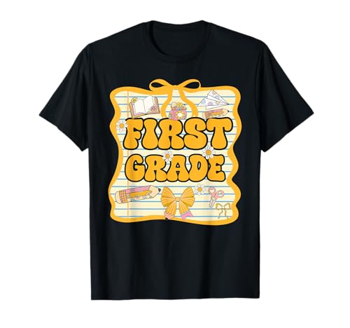 Mädchen der ersten Klasse zum Schulanfang verbeugen Sich den Kindern der ersten Klasse von Lehrern T-Shirt Mädchen der ersten Klasse zum Schulanfang verbeugen Sich den Kindern der ersten Klasse von Lehrern T-Shirt von Welcome Back To School First Day Of First Grade