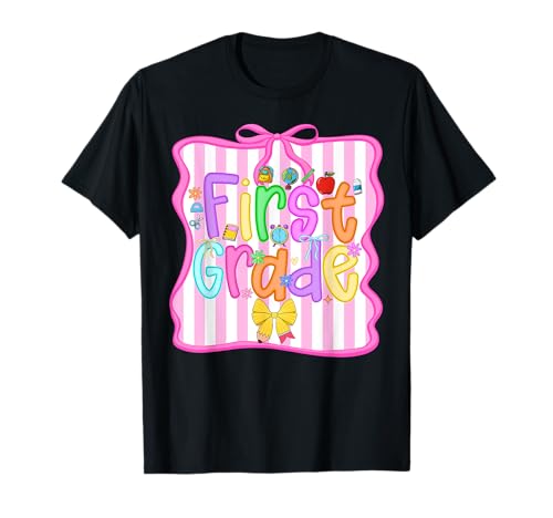 Zurück zur Schule First Grade Teen Girls Bow 1. Klasse Lehrer T-Shirt Zurück zur Schule First Grade Teen Girls Bow 1. Klasse Lehrer T-Shirt von Welcome Back To School First Day Of First Grade