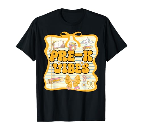 Pre-K Vibes „Back to School“, für Mädchen, vor dem Kindergarten, fetzig T-Shirt Pre-K Vibes „Back to School“, für Mädchen, vor dem Kindergarten, fetzig T-Shirt von Welcome Back To School First Day Of Pre-K