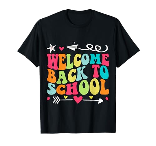 Willkommen zurück in die Schule, Lehrer, Jungen, Mädchen, alles Gute zum ersten Tag T-Shirt Willkommen zurück in die Schule, Lehrer, Jungen, Mädchen, alles Gute zum ersten Tag T-Shirt von Welcome Back To School Teachers Boys Girls Clothes