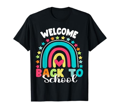 Willkommen zurück in die Schule, Lehrer, Jungen, Mädchen, alles Gute zum ersten Tag T-Shirt Willkommen zurück in die Schule, Lehrer, Jungen, Mädchen, alles Gute zum ersten Tag T-Shirt von Welcome Back To School Teachers Rainbow Tee