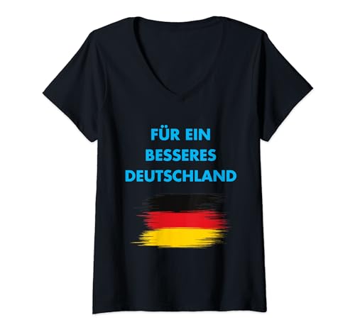 Damen Für ein besseres Deutschland Alternative Heimat Freiheit AFD T-Shirt mit V-Ausschnitt Damen Für ein besseres Deutschland Alternative Heimat Freiheit AFD T-Shirt mit V-Ausschnitt von Welcome To The Real World