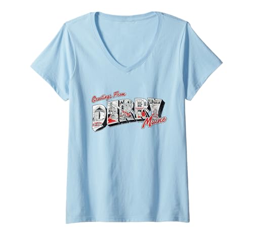 Damen Welcome to Derry Greetings from Derry T-Shirt mit V-Ausschnitt von Welcome to Derry