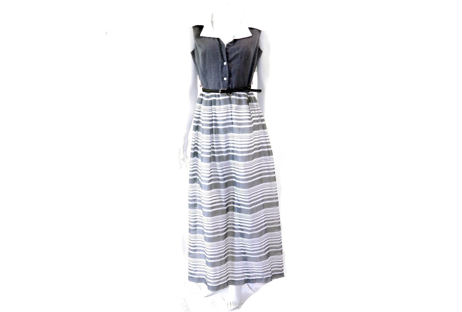 Vintage 50Er Jahre Kleid // Matrosenkleid Aus Baumwolle Mit Weißen Streifen Vintage 50Er Jahre Kleid // Matrosenkleid Aus Baumwolle Mit Weißen Streifen von WelcomeHomeVintage