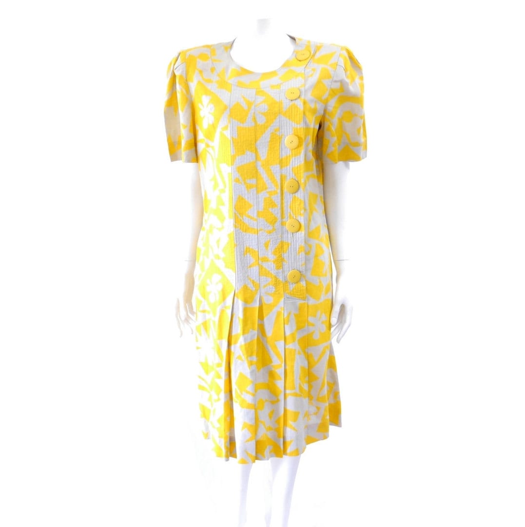 Vintage Albert Nipon Kleid // 80Er Jahre Boutique Gelbes Aus Leinenmischung Gr. M/L 130 Vintage Albert Nipon Kleid // 80Er Jahre Boutique Gelbes Aus Leinenmischung Gr. M/L 130 von WelcomeHomeVintage