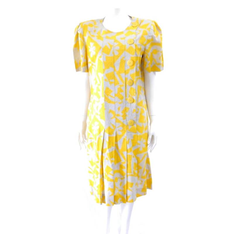 Vintage Albert Nipon Kleid // 80Er Jahre Boutique Gelbes Aus Leinenmischung Gr. M/L 130 Vintage Albert Nipon Kleid // 80Er Jahre Boutique Gelbes Aus Leinenmischung Gr. M/L 130 von WelcomeHomeVintage