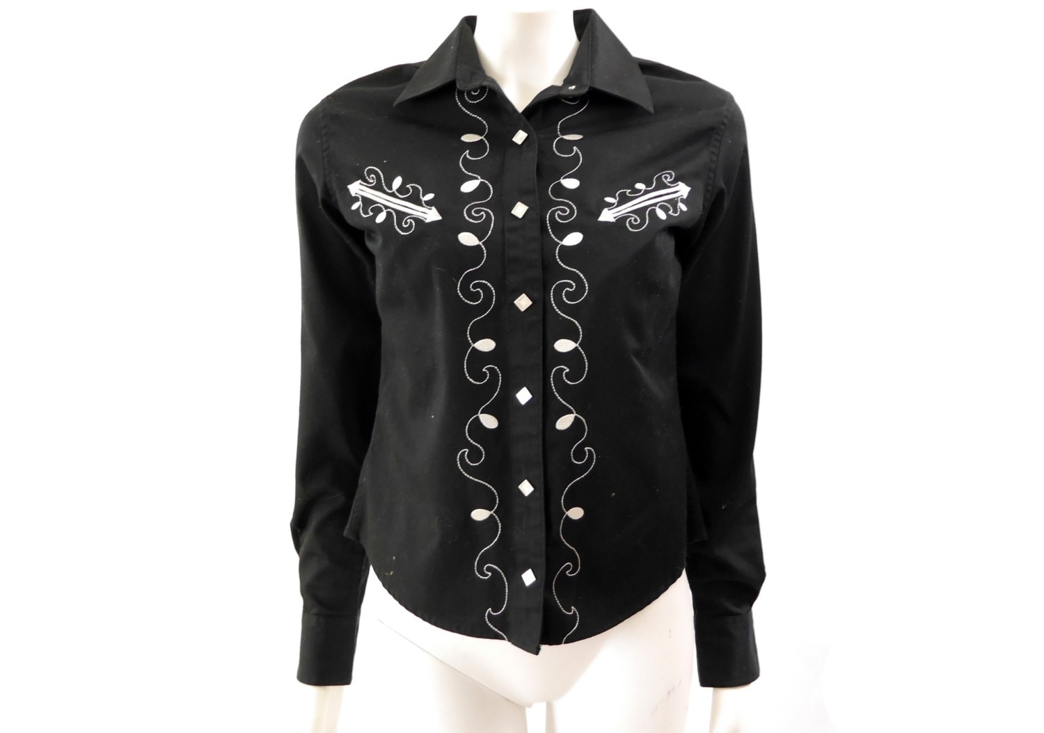 Vintage Western Style Rodeo Shirt // Schwarzes Langarmshirt Grösse Xs S Vintage Western Style Rodeo Shirt // Schwarzes Langarmshirt Grösse Xs S von WelcomeHomeVintage