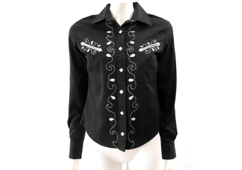 Vintage Western Style Rodeo Shirt // Schwarzes Langarmshirt Grösse Xs S Vintage Western Style Rodeo Shirt // Schwarzes Langarmshirt Grösse Xs S von WelcomeHomeVintage