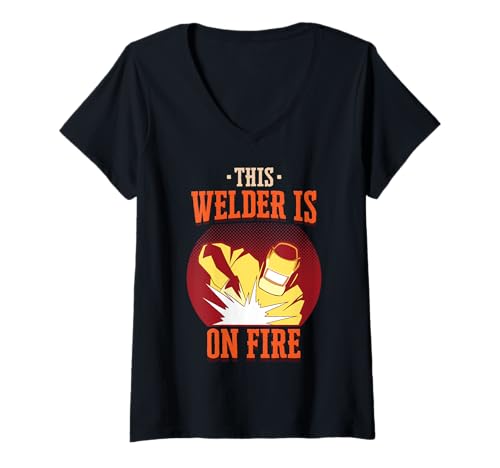 Damen Schweißer Schweißen Metallarbeiter T-Shirt mit V-Ausschnitt Damen Schweißer Schweißen Metallarbeiter T-Shirt mit V-Ausschnitt von Welder Weld