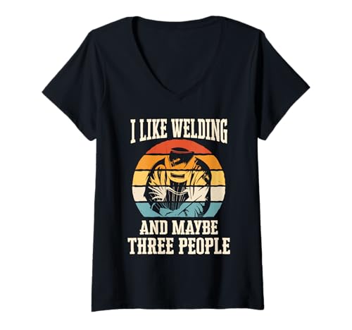 Damen Schweißer Schweißen Metallarbeiter T-Shirt mit V-Ausschnitt Damen Schweißer Schweißen Metallarbeiter T-Shirt mit V-Ausschnitt von Welder Weld