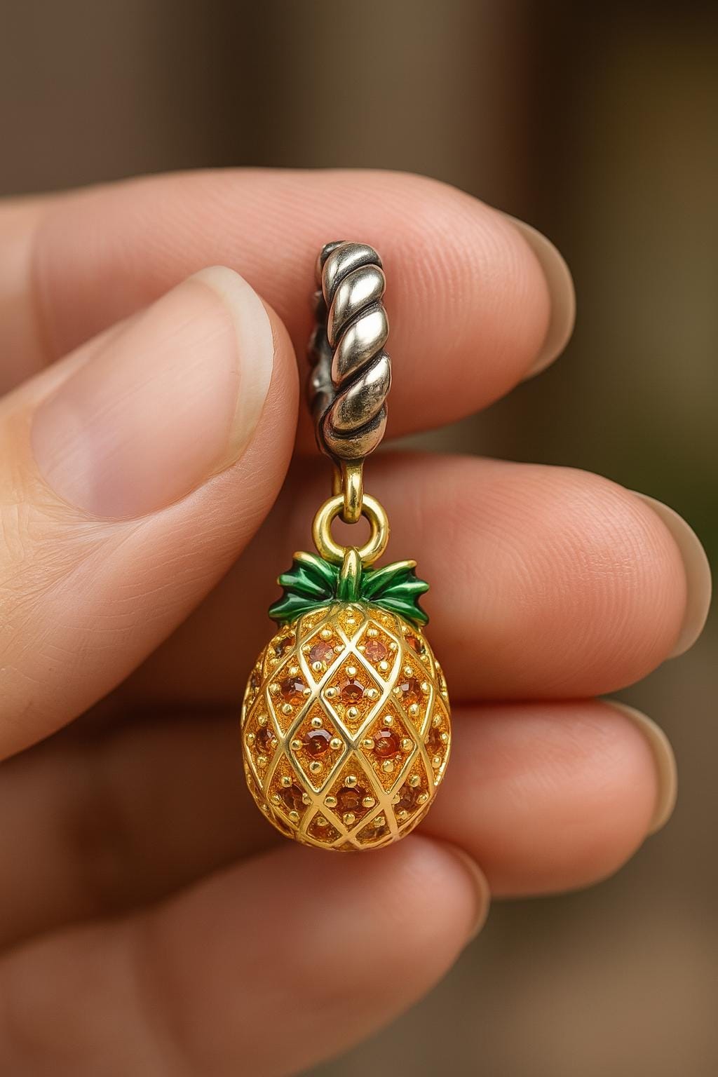 Ananas Frucht Obst Vitamine Saft Vegan Südfrucht Charm 925 Silber Bettelarmband Schmuck Anhänger Zubehör von Weldingbrothers