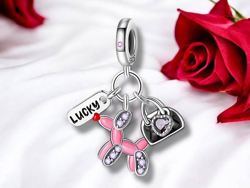 Lucky Girl - Tasche Hund Shopping Queen Pudel Charm 925 Silber Bettelarmband Anhänger Zubehör Geschenkidee Sterlingsilber Lucky Girl - Tasche Hund Shopping Queen Pudel Charm 925 Silber Bettelarmband Anhänger Zubehör Geschenkidee Sterlingsilber von Weldingbrothers