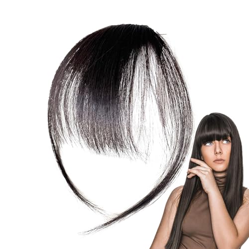 Weldphur Echthaar-Pony-Clip,Wispy Bangs-Haarspange | Echthaar Perücke Damen Pony,Fotografie Dating deckt schütteres Haar ab Tägliche Haarteile für Schwestern, Freundin von Weldphur