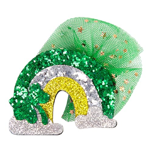 Weldphur Haarspangen für St. Patricks Day,St. Patricks Day Haarspangen für Mädchen,Haarspangen Haarspangen Glückshaarnadeln - Glitzernder grüner -Zylinder-Haarschmuck, Urlaubs-Haarspange, St. Patricks von Weldphur