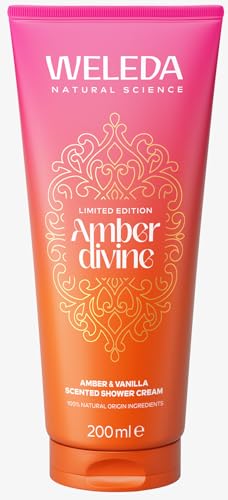 WELEDA Bio Amber Divine Duschgel vegan - Naturkosmetik Duschseife für Frauen & Männer mit Amber/Vanille Duft - Natürliche Hautpflege Dusche zur Reinigung von Gesicht & Körper (1x 200ml) von Weleda