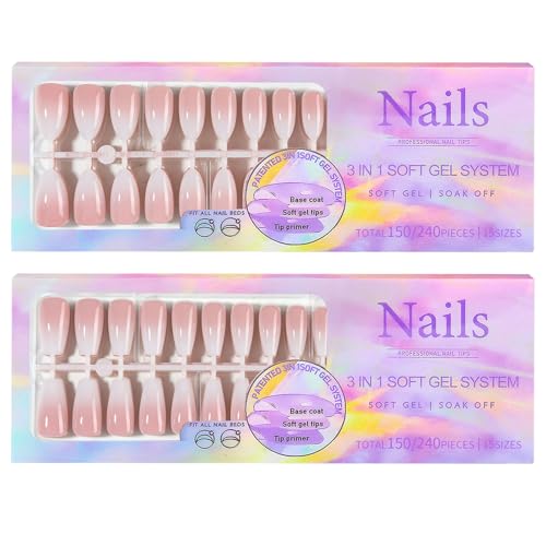 Welhammsae 240 * 2 Stück Französische Verlauf Falsche Nägel, Lange Press-on Nägel, Selbstklebende Stiletto Nägel, 2 Nagelformen Perfekt für Mädchen und Frauen, DIY Maniküre Set Welhammsae 240 * 2 Stück Französische Verlauf Falsche Nägel, Lange Press-on Nägel, Selbstklebende Stiletto Nägel, 2 Nagelformen Perfekt für Mädchen und Frauen, DIY Maniküre Set von Welhammsae