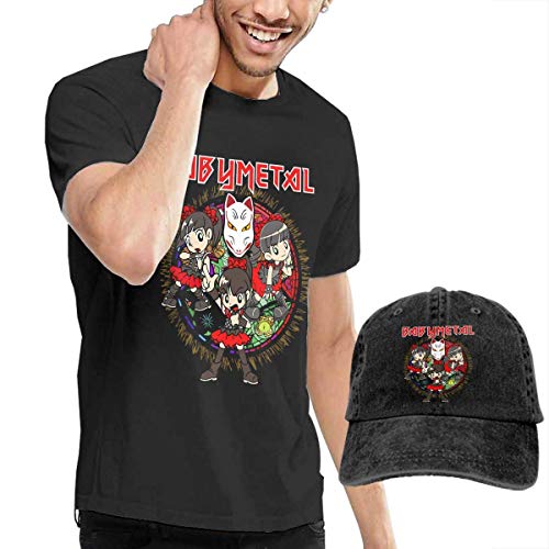 Welikee T-Shirt, Herren-Kurzarmshirt, Babymetal T Shirt Men's Shirt and Baseball Cap Classic Personality Set von Welikee