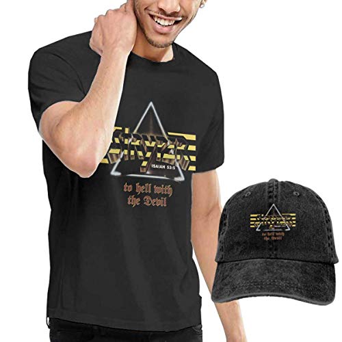 Welikee T-Shirt, Herren-Kurzarmshirt, Men's Stryper to Hell with The Devil Classic Music Band Tshirts Black Buy Tshirt Get One Hat Free von Welikee