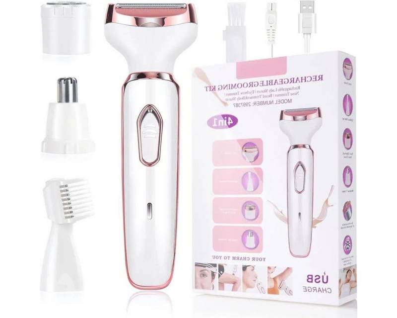 Welikera Elektrorasierer 4-in-1 Elektrischer Rasierer für Frauen, Intimrasierer, USB-Ladung von Welikera