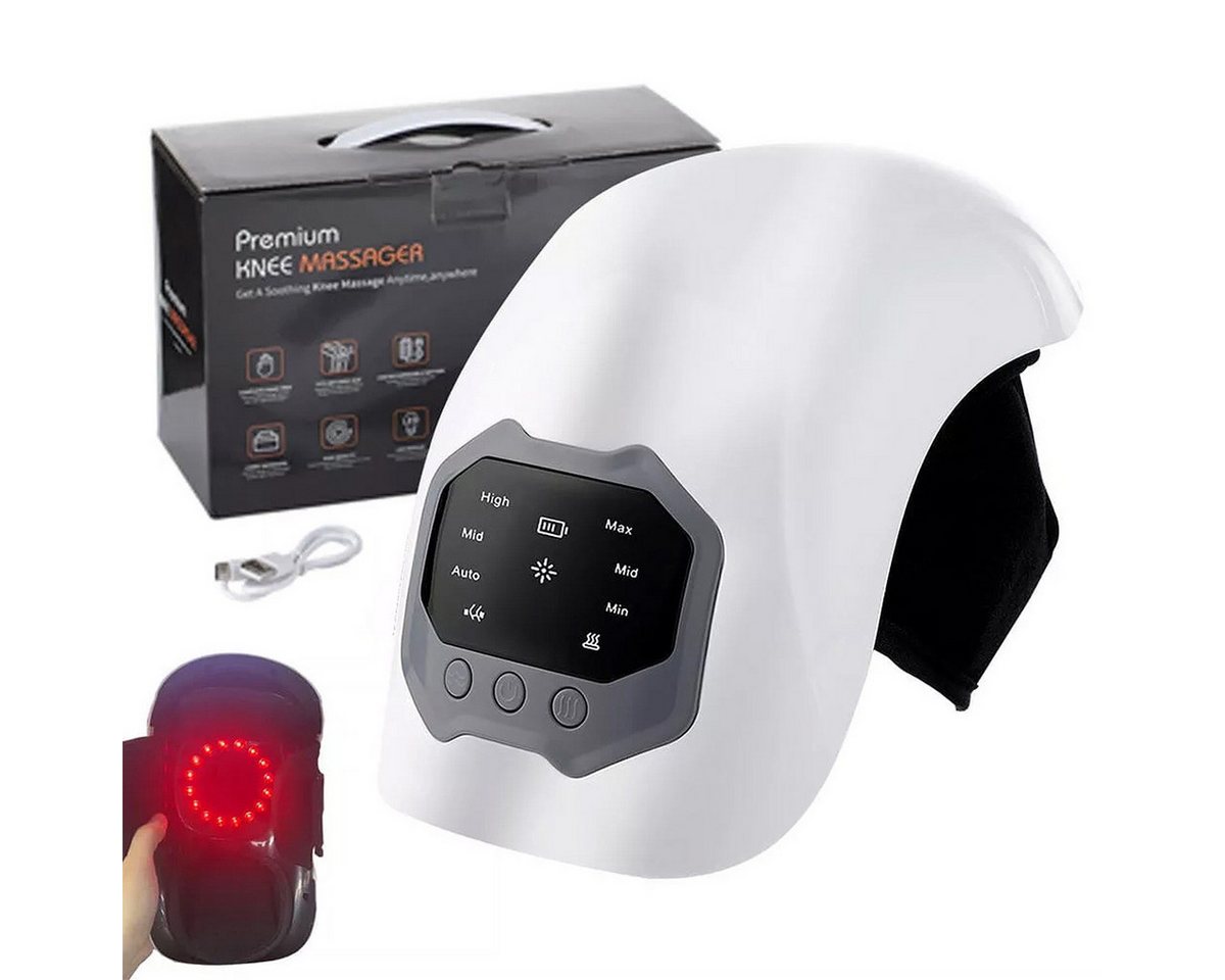 Welikera Massagegerät Kniemassagegerät mit Wärme, Vibration & Touchscreen, 3 Stufen, 3-stufige Temperaturregelung, rote Lichtvibration von Welikera