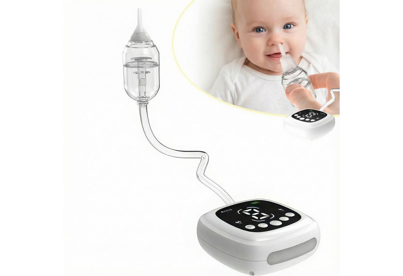 Welikera Nasensauger Nasensauger Baby elektrisch,Nasensauger Baby mit 5 Silikonspitzen, Set, 9 Saugstufen,beruhigendes Nachtlicht und Kinderlied von Welikera