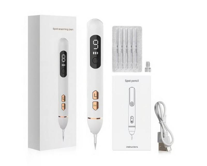 Welikera Warzen-Behandlungsstift Muttermal Entfernen Stift,Warzenentferner mit austauschbaren Nadeln, Stufe 9,geeignet für Warzen,Muttermale,Flecken,Sommersprossen von Welikera