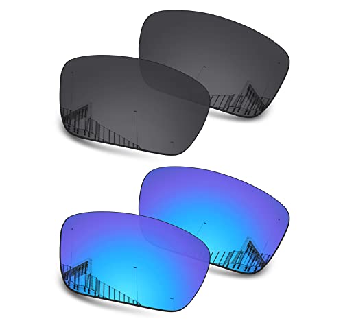 Well-aimed Ersatzgläser kompatibel mit Oakley Fuel Cell OO9096 Sonnenbrille – Vorteilspack 202, Schwarz + Blau Iridium, Einheitsgröße von Well-aimed