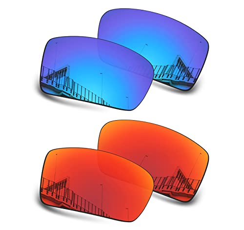 Well-aimed Ersatzgläser kompatibel mit Oakley Gascan OO9014 Sonnenbrillen – Vorteilspack 204, Blaues Iridium + rotes Iridium, Einheitsgröße von Well-aimed