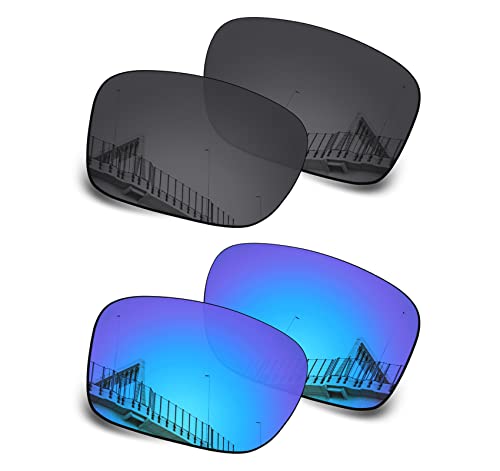 Well-aimed Ersatzgläser kompatibel mit Oakley Mainlink OO9264-57 mm Sonnenbrillen – Vorteilspack 202, Schwarz + Blau Iridium, Einheitsgröße von Well-aimed