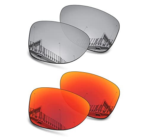 Well-aimed Ersatzgläser kompatibel mit Oakley Split Time OO4129 Sonnenbrillen - Vorteilspack 208, Silber-Iridium + rotes Iridium, Einheitsgröße von Well-aimed