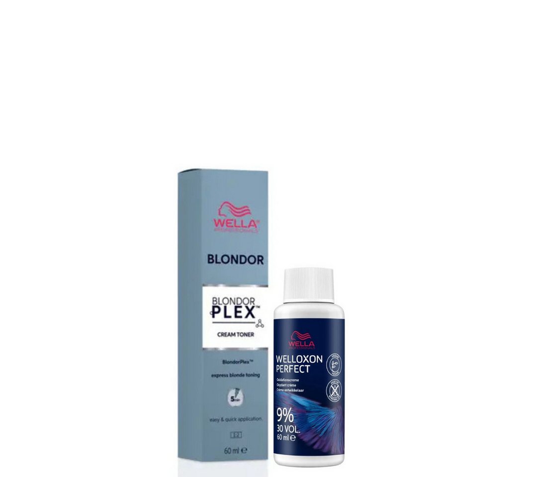 Wella Professionals Blondierpulver Blondor Plex Set - Cream Toner 60 ml + Welloxon Perfect 9% 60 ml von Wella Professionals