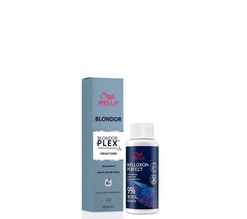Wella Professionals Blondierpulver Blondor Plex Set - Cream Toner 60 ml + Welloxon Perfect 9% 60 ml von Wella Professionals