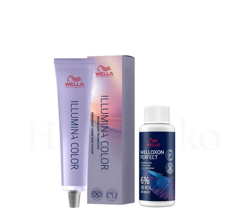 Wella Professionals Haarfarbe Illumina 60 ml + Welloxon Perfect 6% 60 ml von Wella Professionals