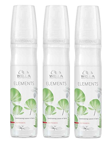 Wella Elements Leave-in Spray 3 x 150 ml Parabenfreier 2-Phasen-Conditioner für trockenes-sprödes Haar Professionals Care von WELLA