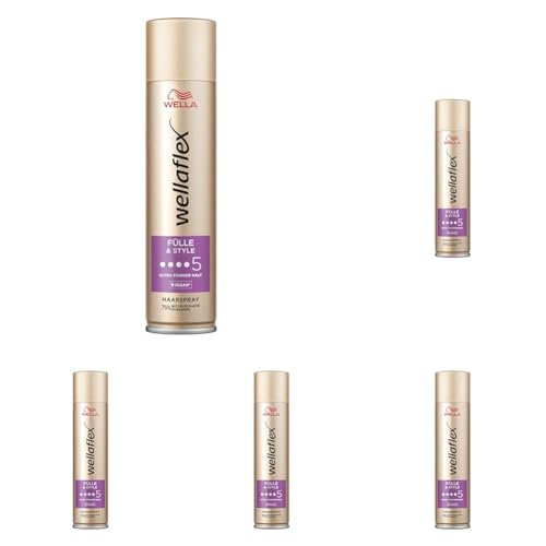 Wellaflex Fülle & Style Haarspray für Frauen | Bis zu 48 Std. ultra starker Halt | Für volles, voluminöses Haar| Sanft zur Kopfhaut, dermatologisch getestet | Vegane Formel | Haltegrad 5 | 250ml von Wellaflex