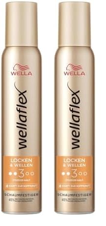 Wellaflex Locken & Wellen Schaumfestiger für Frauen | Bis zu 24 Std. starker Halt | Für schwungvolle Locken | Sanft zur Kopfhaut, dermatologisch getestet | Frei von Silikonen | Haltegrad 3 | 200ml von Wellaflex