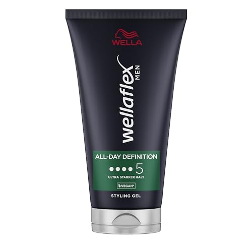 Wellaflex Men All-Day Definition Gel | Ultra starker Halt Styling Haargel | Veganes Haargel | Dermatologisch getestet & frei von Silikonen | 150ml von Wellaflex