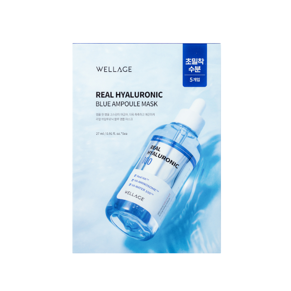 Wellage - Real Hyaluronic Blue Ampoule Mask - 5stücke von Wellage
