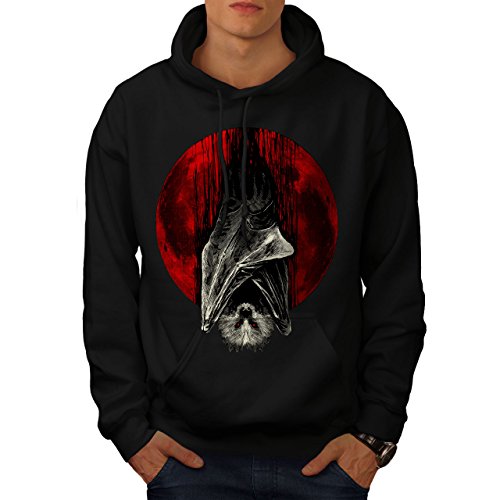 Wellcoda Blut Mond Vampir Männer Kapuzenpullover Fledermaus  Beiläufiges mit Kapuze Sweatshirt von Wellcoda