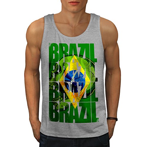 Wellcoda Brasilien Flagge Männer Tank Top Land Aktives Sport-Shirt von Wellcoda