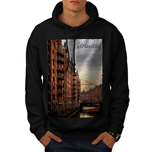 Wellcoda Deutschland Straße Kanal Stadt Männer Kapuzenpullover Alt Beiläufiges mit Kapuze Sweatshirt von Wellcoda