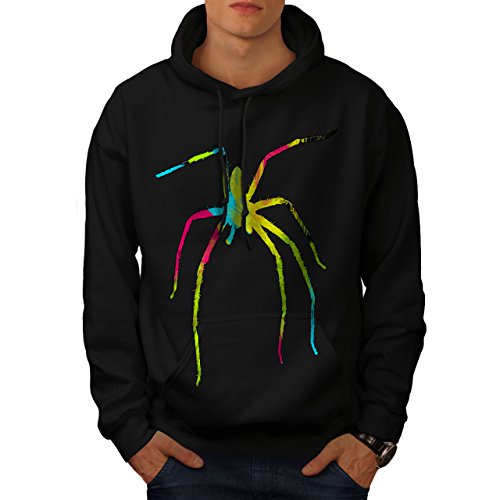 Wellcoda Farbe Spinne Cool Tier Männer Kapuzenpullover Auffällig  Beiläufiges mit Kapuze Sweatshirt von Wellcoda