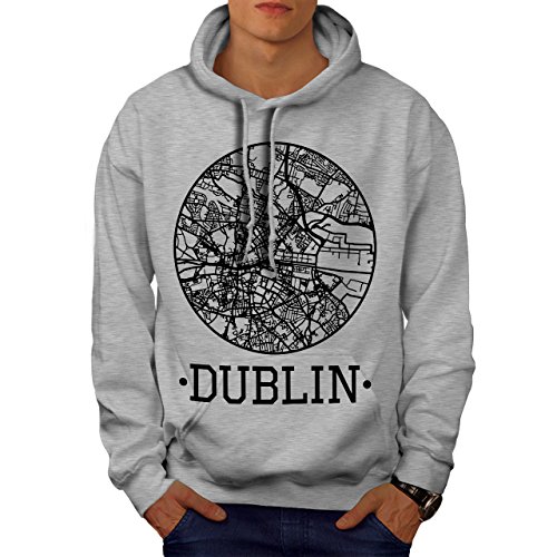 Wellcoda Irland Stadt Dublin Männer Kapuzenpullover Stadt, Dorf Karte Beiläufiges mit Kapuze Sweatshirt von Wellcoda