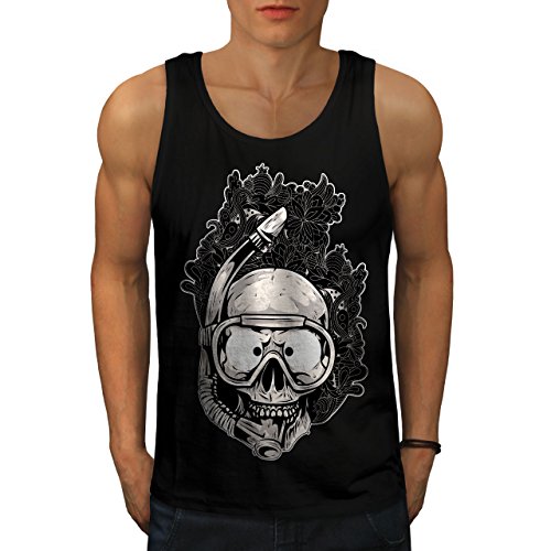 Wellcoda Komisch Tauchen Sport Schädel Männer Tank Top Schnorcheln Aktives Sport-Shirt von Wellcoda