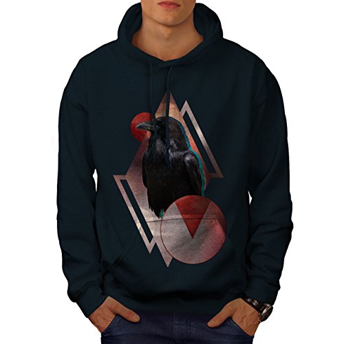 Wellcoda Krähe Rabe Neuheit Tier Männer Kapuzenpullover Kreis Beiläufiges mit Kapuze Sweatshirt von Wellcoda