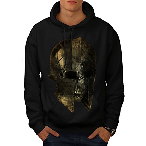 Wellcoda Schädel Sparta Krieger Männer Kapuzenpullover Schlacht Beiläufiges mit Kapuze Sweatshirt von Wellcoda