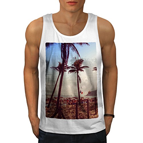 Wellcoda Strand Palme Sommer Natur Männer Tank Top Sand Aktives Sport-Shirt von Wellcoda