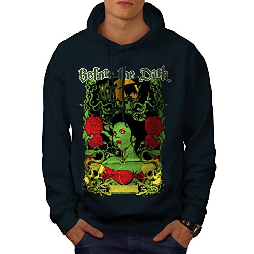 Wellcoda Vor Dunkel Rose Zombie Männer Kapuzenpullover Zombie Beiläufiges mit Kapuze Sweatshirt von Wellcoda