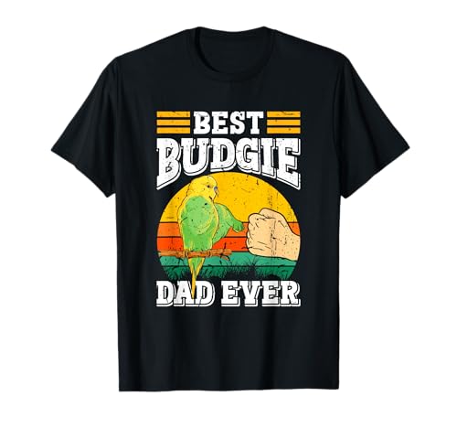 Wellensittich Papa Best Budgie Dad ever Sittiche Männer T-Shirt von Wellensittich Geschenk Vogelfreund Sittich Vögel