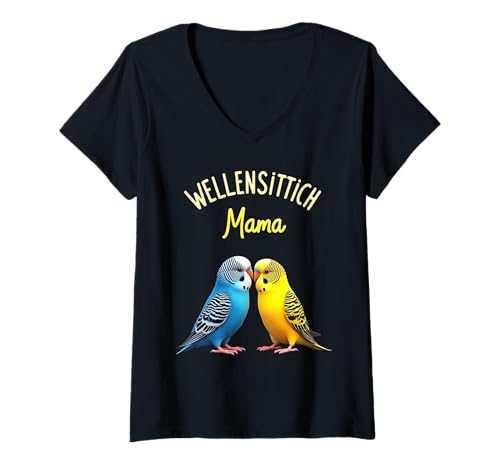 Damen Wellensittich Mama Vogel Liebhaber Wellensittiche Geschenk T-Shirt mit V-Ausschnitt Damen Wellensittich Mama Vogel Liebhaber Wellensittiche Geschenk T-Shirt mit V-Ausschnitt von Wellensittich Mama Vogel Liebhaber Geschenkidee